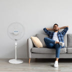 2-Pack Supreme 16-Inch Oscillating Pedestal Stand Fan with Remote, White - Quiet Operation Corded Electric, alternate view 2