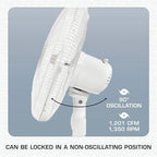 2-Pack Supreme 16-Inch Oscillating Pedestal Stand Fan with Remote, White - Quiet Operation Corded Electric, alternate view 5