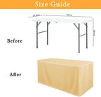 2 Pack Table Clothes for 4 Foot Rectangle Tables, Champagne in 4FT | 2 Pack in Champagne, alternate view 3