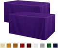 2 Pack Table Clothes for 4 Foot Rectangle Tables, Purple in 4FT | 2 Pack in Purple