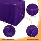 2 Pack Table Clothes for 4 Foot Rectangle Tables, Purple in 4FT | 2 Pack in Purple, alternate view 5