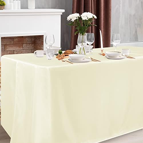 2 Pack Table Clothes for 6 Foot Rectangle Tables, Cream in 6FT | 2 Pack in Cream, alternate view 2