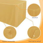 2 Pack Table Clothes for 6 Foot Rectangle Tables, Gold in 6FT | 2 Pack in Gold, alternate view 5