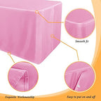 2 Pack Table Clothes for 6 Foot Rectangle Tables, Pink in 6FT | 2 Pack in Pink, alternate view 5
