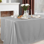 2 Pack Table Clothes for 6 Foot Rectangle Tables, Silver in 6FT | 2 Pack in Silver, alternate view 2