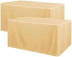 2 Pack Table Clothes for 6 Foot Rectangle Tables - Water Resistant Washable Fabric Polyester Rectangle Table