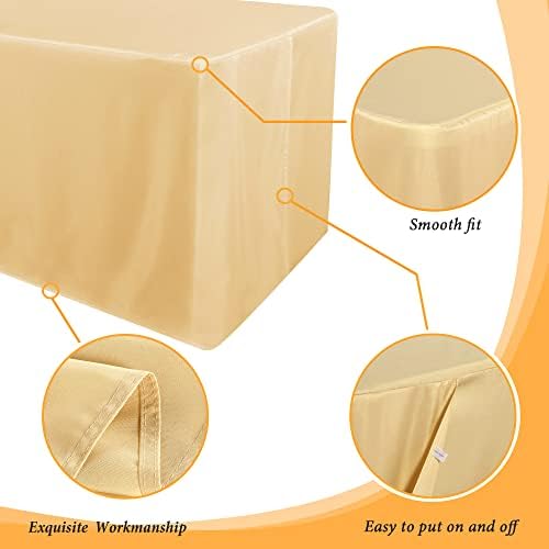 2 Pack Table Clothes for 6 Foot Rectangle Tables - Water Resistant Washable Fabric Polyester Rectangle Table, alternate view