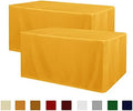 2 Pack Table Clothes for 6 Foot Rectangle Tables - Water Resistant Washable Fabric Polyester Rectangle Table