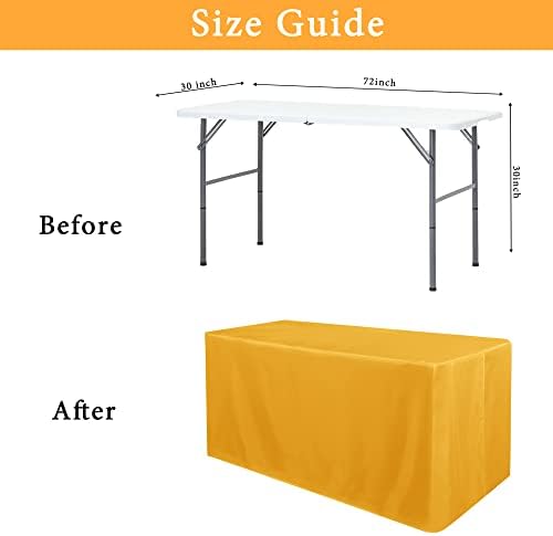 2 Pack Table Clothes for 6 Foot Rectangle Tables - Water Resistant Washable Fabric Polyester Rectangle Table, alternate view