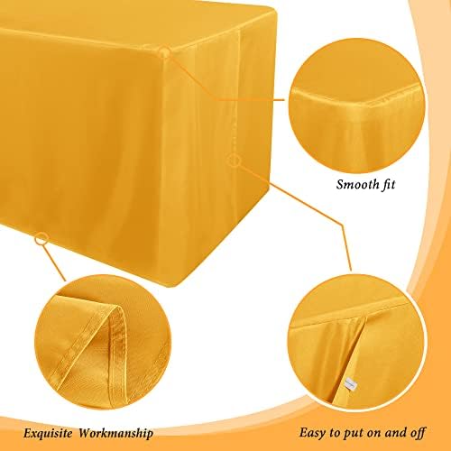 2 Pack Table Clothes for 6 Foot Rectangle Tables - Water Resistant Washable Fabric Polyester Rectangle Table, alternate view