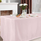 2 Pack Table Clothes for 6 Foot Rectangle Tables - Water Resistant Washable Fabric Polyester Rectangle Table, alternate view