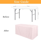 2 Pack Table Clothes for 6 Foot Rectangle Tables - Water Resistant Washable Fabric Polyester Rectangle Table, alternate view