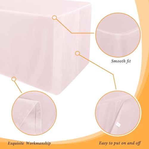 2 Pack Table Clothes for 6 Foot Rectangle Tables - Water Resistant Washable Fabric Polyester Rectangle Table, alternate view