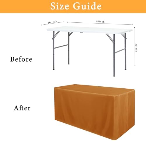 2 Pack Table Clothes for 6 FT Rectangle Tables, Bronze in 6FT | 2 Pack in Bronze, alternate view 3