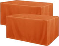 2 Pack Table Clothes for 6 FT Rectangle Tables, Orange in 6FT | 2 Pack in Orange