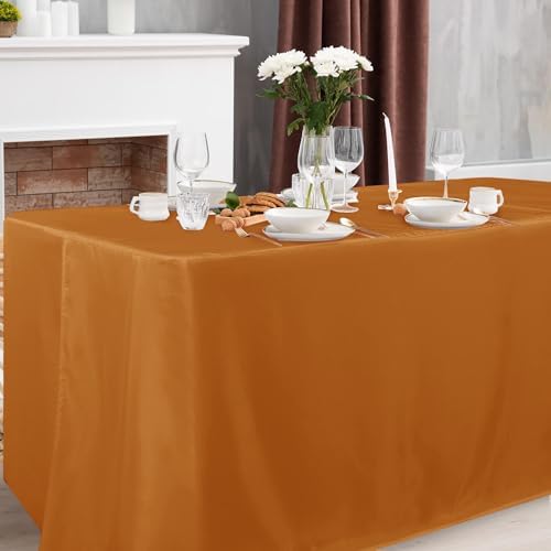 2 Pack Table Clothes for 8 Foot Rectangle Tables, Bronze in 8FT | 2 Pack in Bronze, alternate view 2