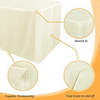 2 Pack Table Clothes for 8 Foot Rectangle Tables, Cream in 8FT | 2 Pack in Cream, alternate view 5