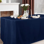 2 Pack Table Clothes for 8 Foot Rectangle Tables, Navy in 8FT | 2 Pack in Navy Blue, alternate view 2