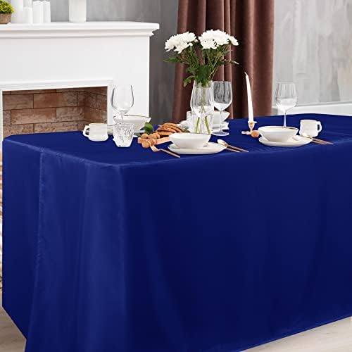 2 Pack Table Clothes for 8 Foot Rectangle Tables, Royal Blue in 8FT | 2 Pack in Royal Blue, alternate view 2