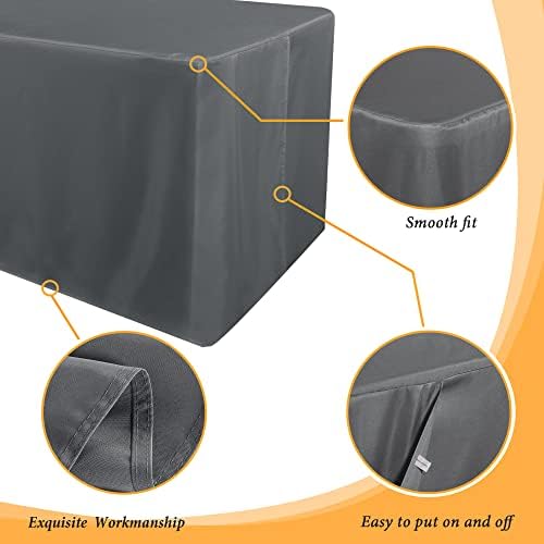 2 Pack Table Clothes for 8 Foot Rectangle Tables - Water Resistant Washable Fabric Polyester Rectangle Table, alternate view