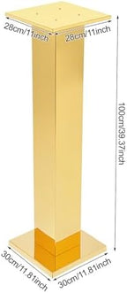 2 Pack Tall Gold Vases for Centerpieces, 39.3" Stainless Steel Column Geometric Centerpieces Wedding Flower, alternate view 2