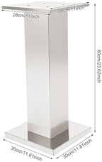 2 Pack Tall Silver Vases for Centerpieces, 23.6" Stainless Steel Column Geometric Centerpieces Wedding Flower, alternate view
