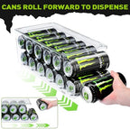 2 Pack Tall Skinny Can Organizer for Refrigerator, Stackable Large Soda Cans of 16oz & 17oz Beverage Energy, alternate view 3