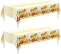2 Pack Thanksgiving Tablecloths, Thanksgiving Decorations 54x108 Inch Plastic Table Cloth Rectangle Table