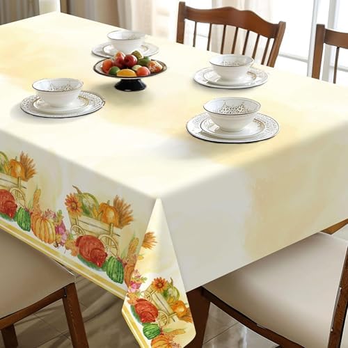 2 Pack Thanksgiving Tablecloths, Thanksgiving Decorations 54x108 Inch Plastic Table Cloth Rectangle Table, alternate view 4
