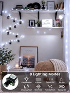 2 Pack Total 132FT 400 LED Fairy Lights with Remote, Plug in Twinkle Lights in Cool, alternate view 2