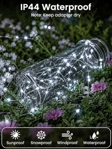 2 Pack Total 132FT 400 LED Fairy Lights with Remote, Plug in Twinkle Lights in Cool, alternate view 3