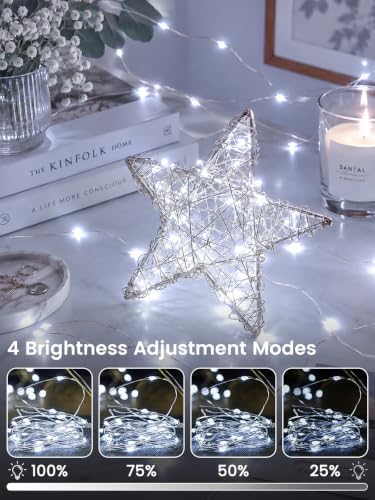 2 Pack Total 132FT 400 LED Fairy Lights with Remote, Plug in Twinkle Lights in Cool, alternate view 4