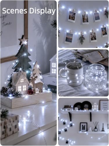 2 Pack Total 132FT 400 LED Fairy Lights with Remote, Plug in Twinkle Lights in Cool, alternate view 7