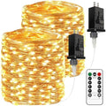2 Pack Total 198FT 600 LED Fairy Lights with Remote, Plug in Twinkle Lights in Warm