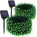2 Pack Total 400LED 132FT Green Christmas Solar String Outdoor Lights, St. Patrick's Day Solar Powered with 8