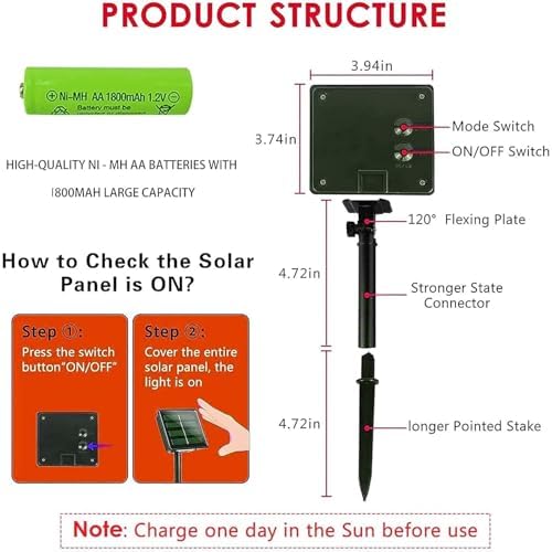 2 Pack Total 400LED 132FT Halloween Solar String Outdoor Lights, 8 Modes Waterproof Halloween Lights for Bedroom, alternate