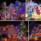 2 Pack Total 400LED 132FT Multi-Colored Christmas Solar String Outdoor Lights, Solar Powered with 8 Modes, alternate view 3