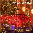 2 Pack Total 400LED 132FT Red Christmas Solar String Outdoor Lights, Solar Powered with 8 Modes Waterproof Fairy, alternate