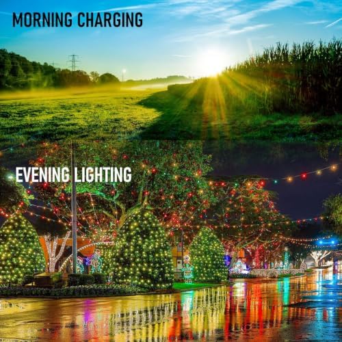 2 Pack Total 400LED 132FT Warm White Christmas Solar String Outdoor Lights, Solar Powered with 8 Modes, alternate view 3
