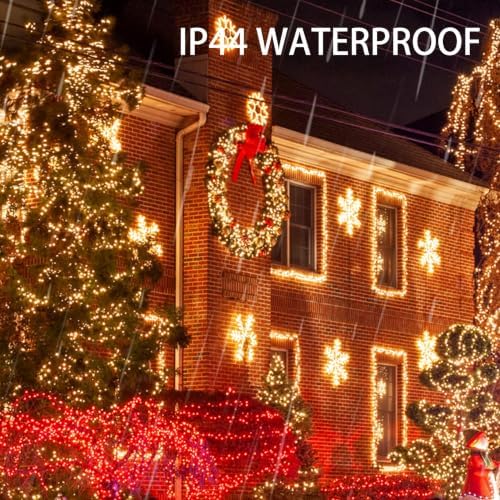 2 Pack Total 400LED 132FT Warm White Christmas Solar String Outdoor Lights, Solar Powered with 8 Modes, alternate view 5