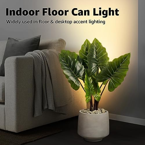 2 Pack Up Lights Indoor Floor Can Light Uplighting Indoor Spotlight with 2700K GU10 Bulb Accent Lighting Floor, alternate