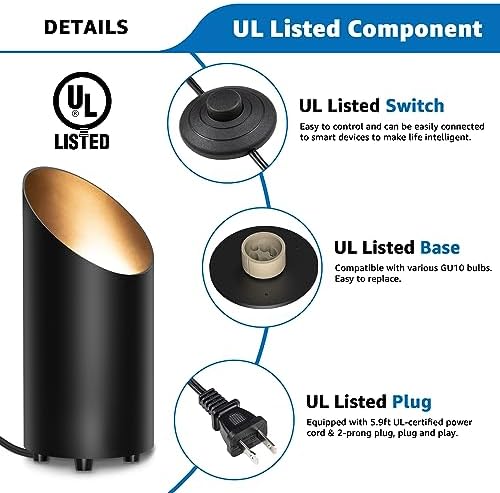 2 Pack Up Lights Indoor Floor Can Light Uplighting Indoor Spotlight with 2700K GU10 Bulb Accent Lighting Floor, alternate