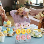 2 Pack Upgraded Donut Wall Display Stand - Clear Acrylic Donut Holder Board with 9 Pillars Rectangular Bagels, alternate view
