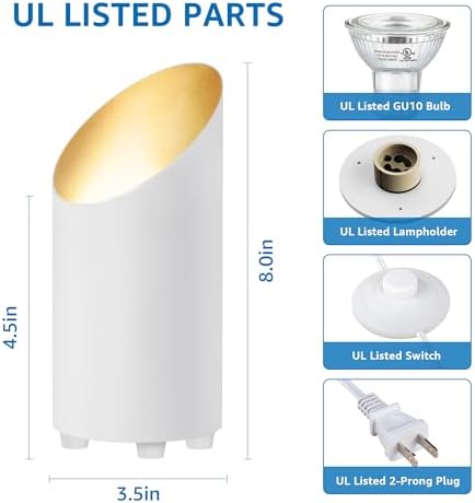 2 Pack Uplighting Indoor Floor Can Light, 5W Up Lights with 2700K LED GU10 Bulbs, Uplights Floor Spot Lights, alternate view