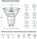 2 Pack Uplighting Indoor Floor Can Light, 5W Up Lights with 2700K LED GU10 Bulbs, Uplights Floor Spot Lights, alternate view