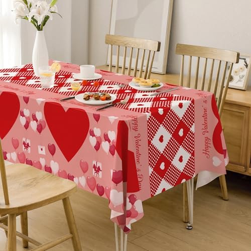 2 Pack Valentines Day Decorations - Valentines Decor - Disposable Plastic Valentines Tablecloth | Valentine, alternate view 2