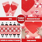 2 Pack Valentines Day Decorations - Valentines Decor - Disposable Plastic Valentines Tablecloth | Valentine, alternate view 5