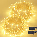 2 Pack Warm White Christmas Lights Indoor, Total 200 LED 66FT