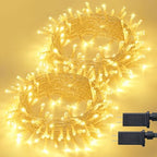 2 Pack Warm White Christmas Lights Indoor, Total 200 LED 66FT