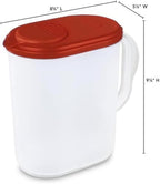 2-Pack Water Pitcher with Lid & Pivot Top Spout 1 Gallon Pitcher - Red in Red, alternate view 5